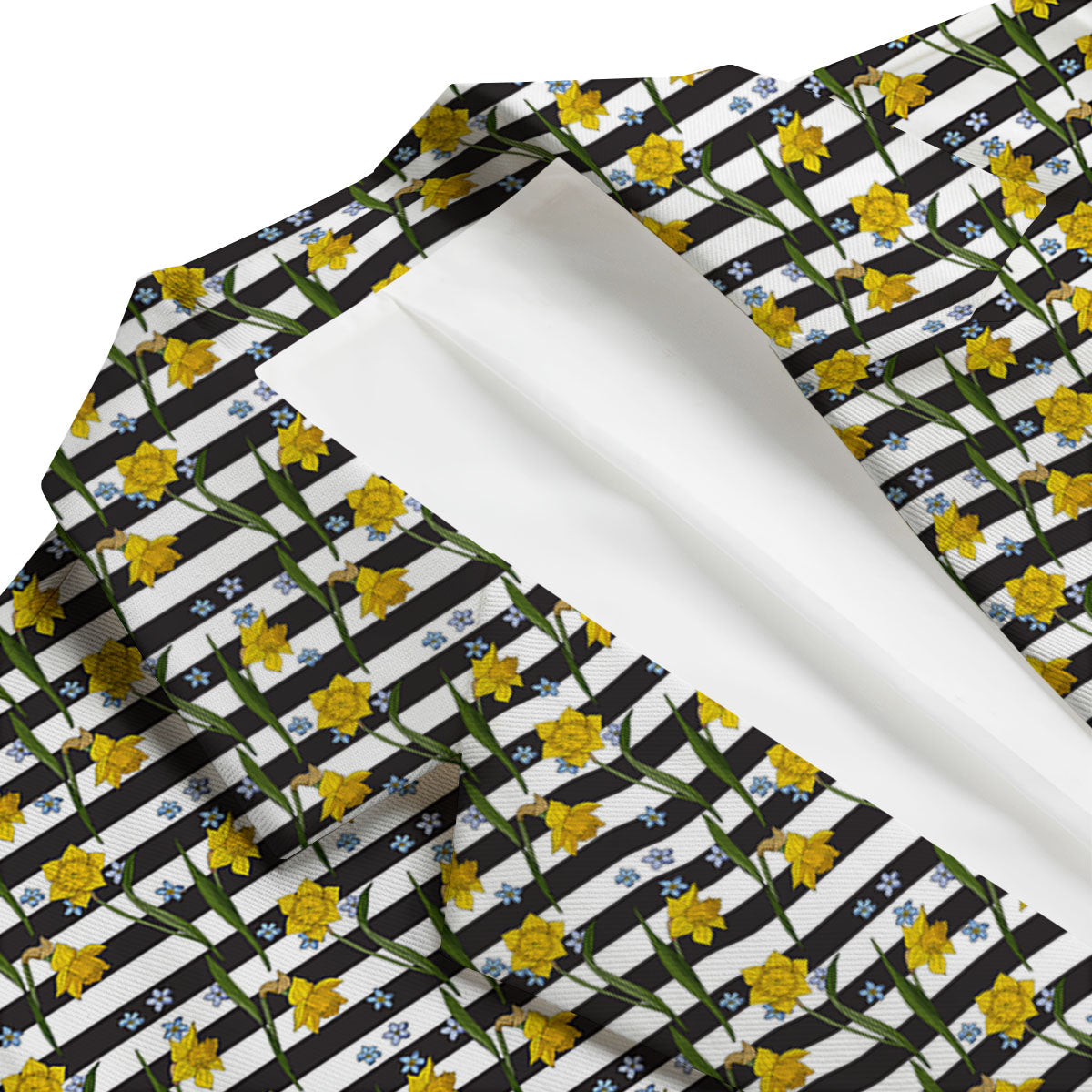 Daffodil Black Striped Print Pattern Men's Blazer-grizzshop