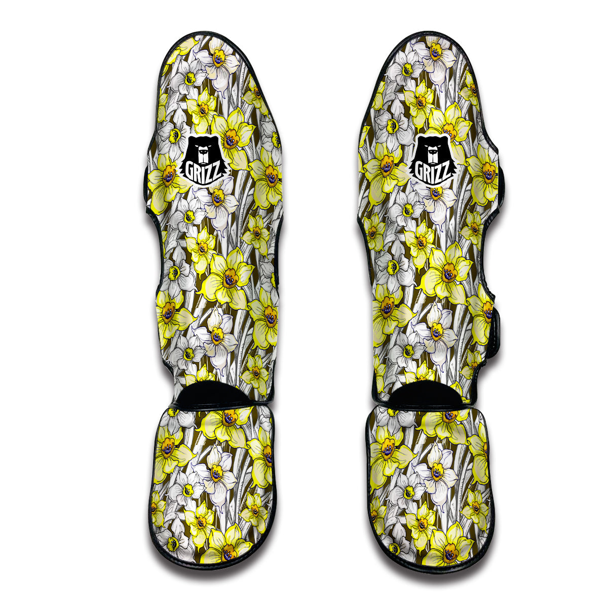 Daffodil Vintagecolor Print Pattern Muay Thai Shin Guards-grizzshop