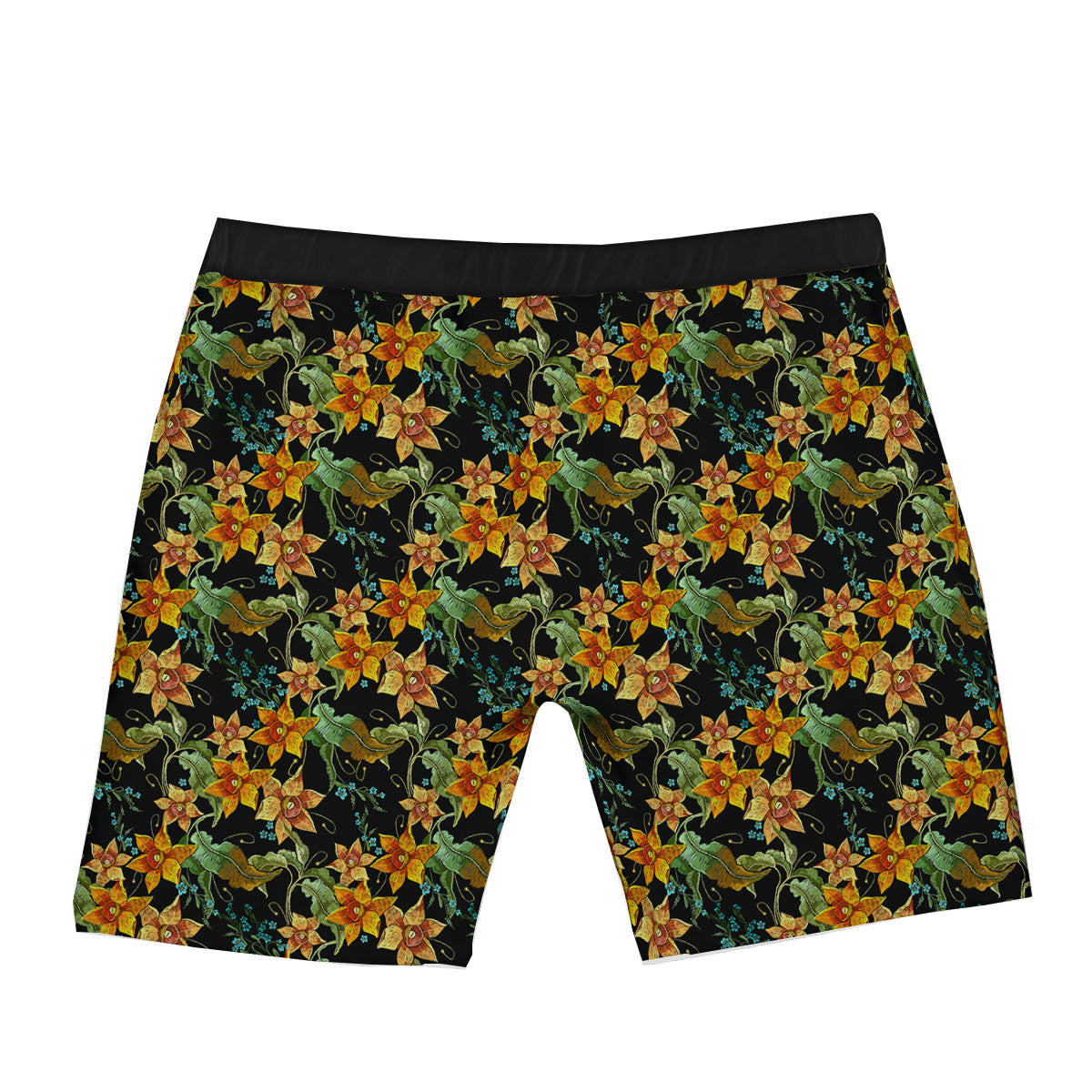 Daffodil Yellow And Black Print Pattern Boxer Briefs-grizzshop