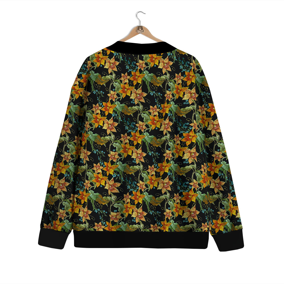 Daffodil Yellow And Black Print Pattern Cardigan-grizzshop