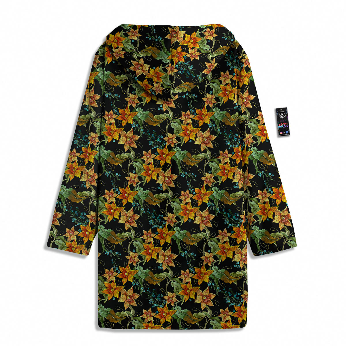Daffodil Yellow And Black Print Pattern Men's Windbreaker Jacket-grizzshop