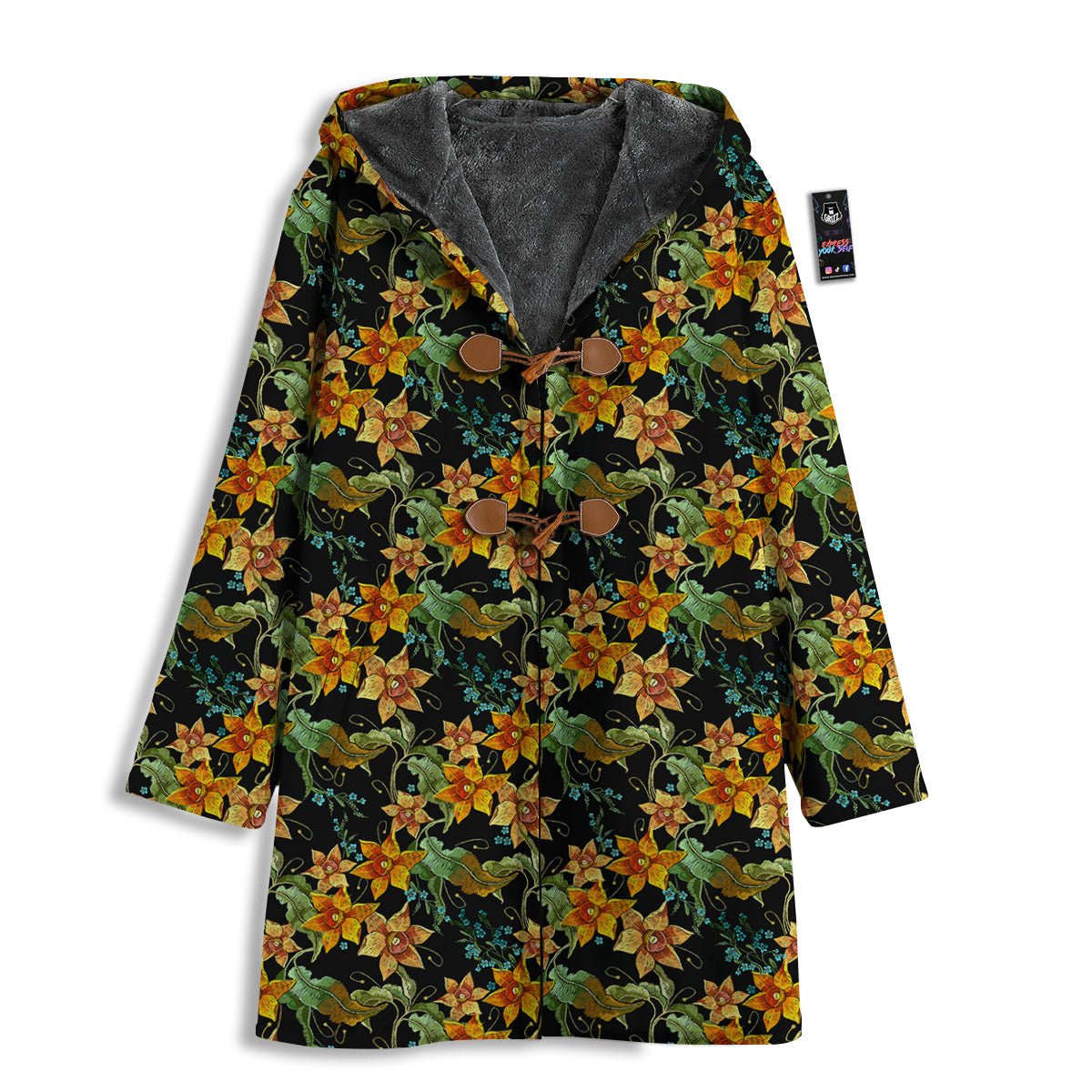 Daffodil Yellow And Black Print Pattern Men's Windbreaker Jacket-grizzshop