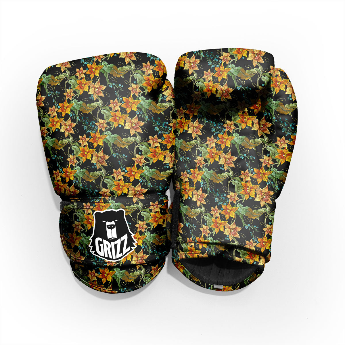 Daffodil Yellow And Black Print Pattern Pro Boxing Glove