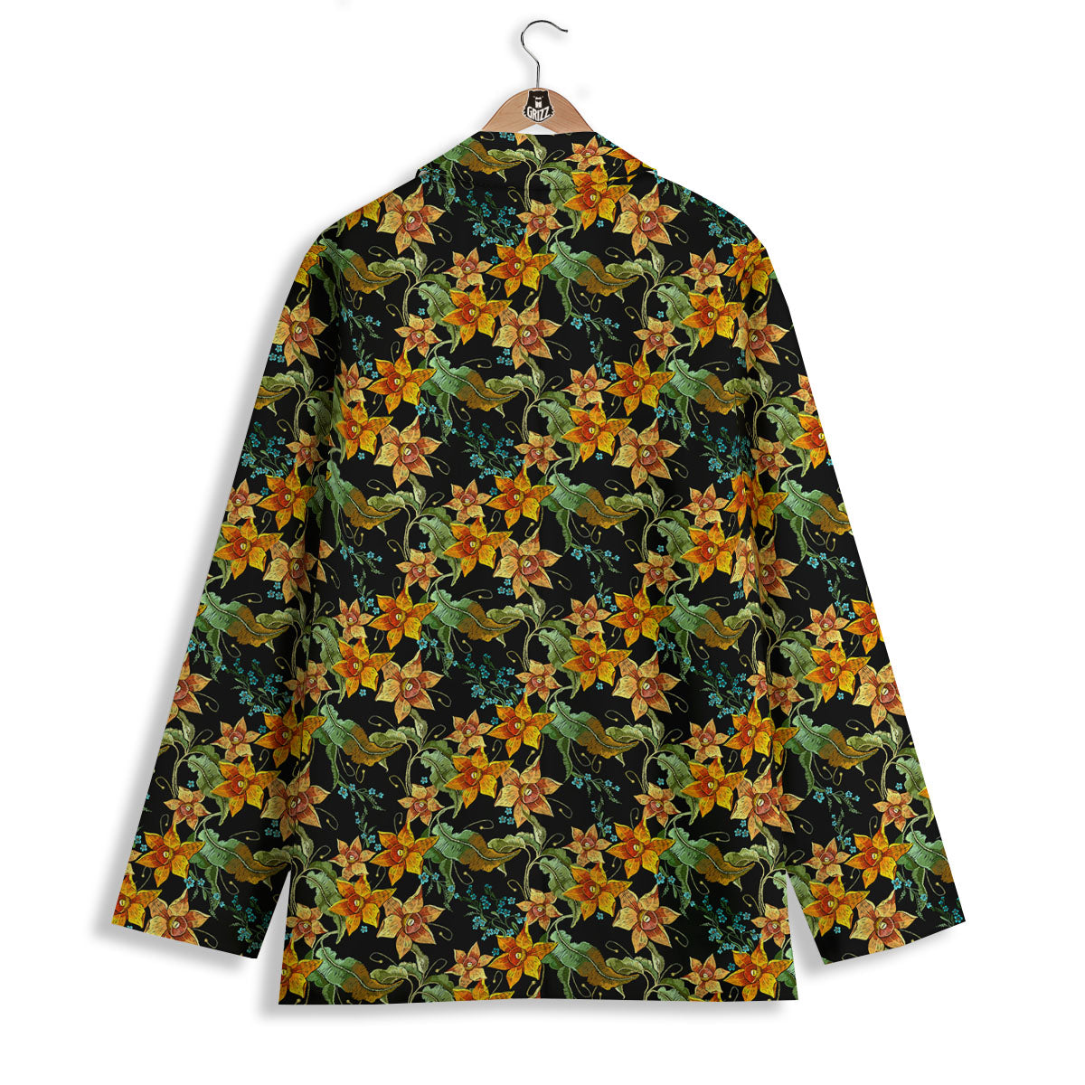 Daffodil Yellow And Black Print Pattern Women's Blazer-grizzshop