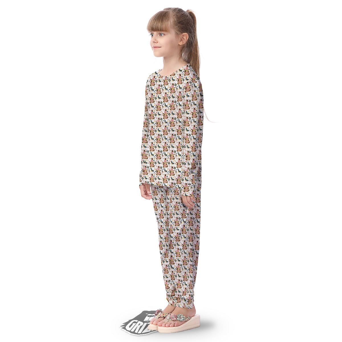 Dairy Cow Cartoon Happy Print Pattern Kid's Pajamas-grizzshop