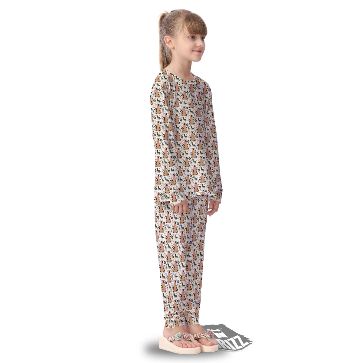 Dairy Cow Cartoon Happy Print Pattern Kid's Pajamas-grizzshop