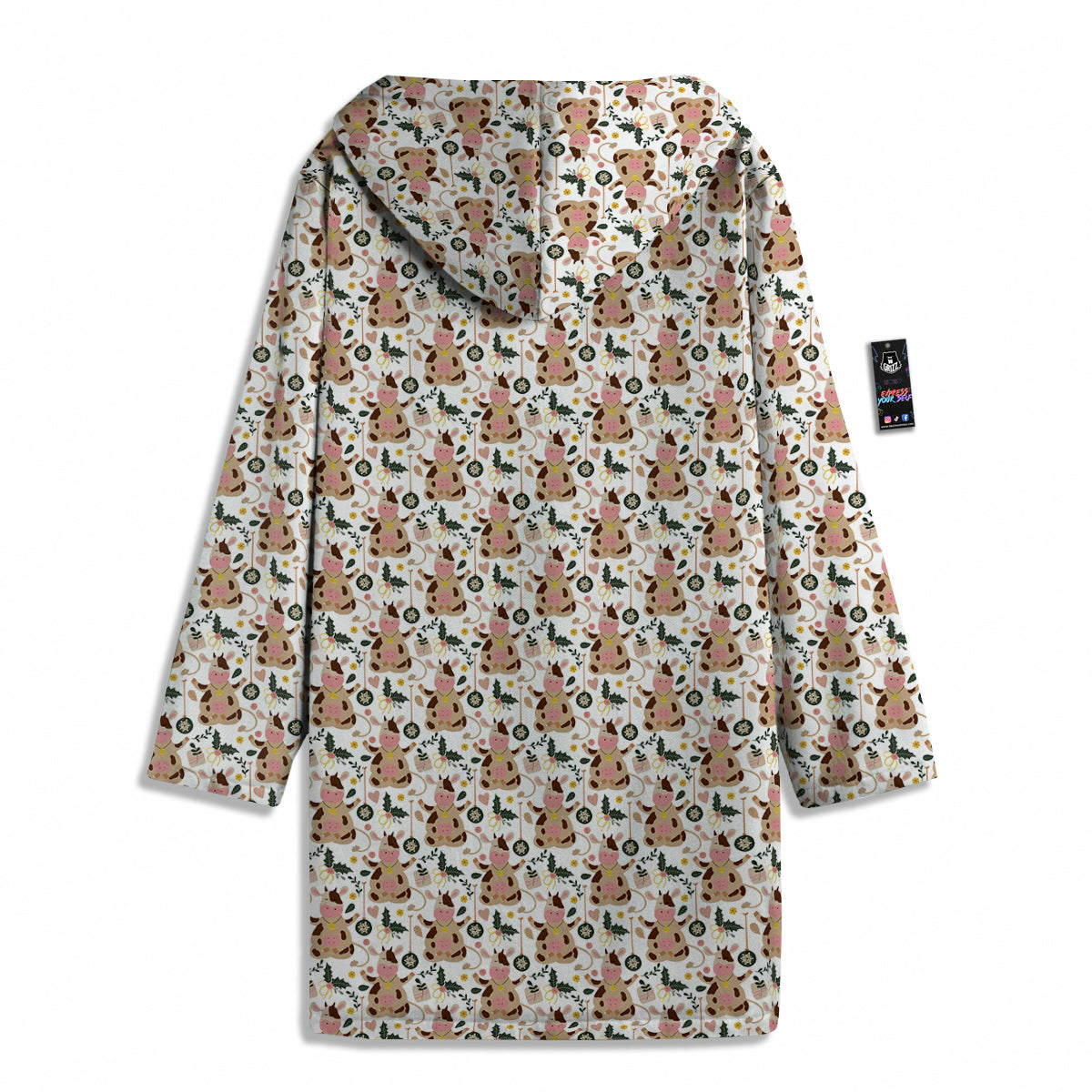 Dairy Cow Cartoon Happy Print Pattern Men's Windbreaker Jacket-grizzshop