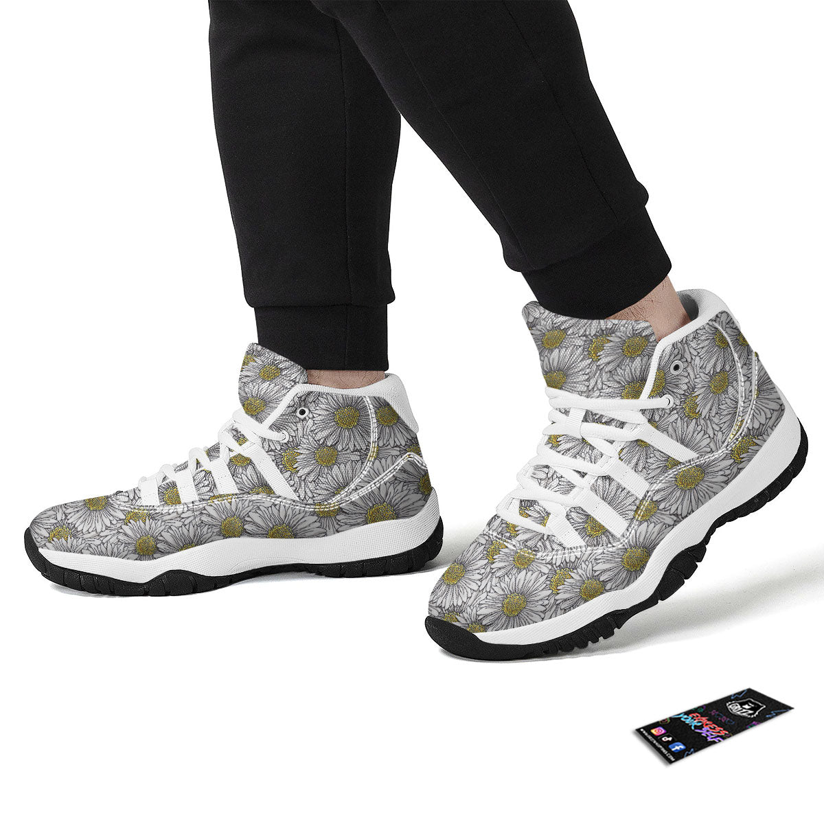 Daisy Doodle White Bball Shoes-grizzshop