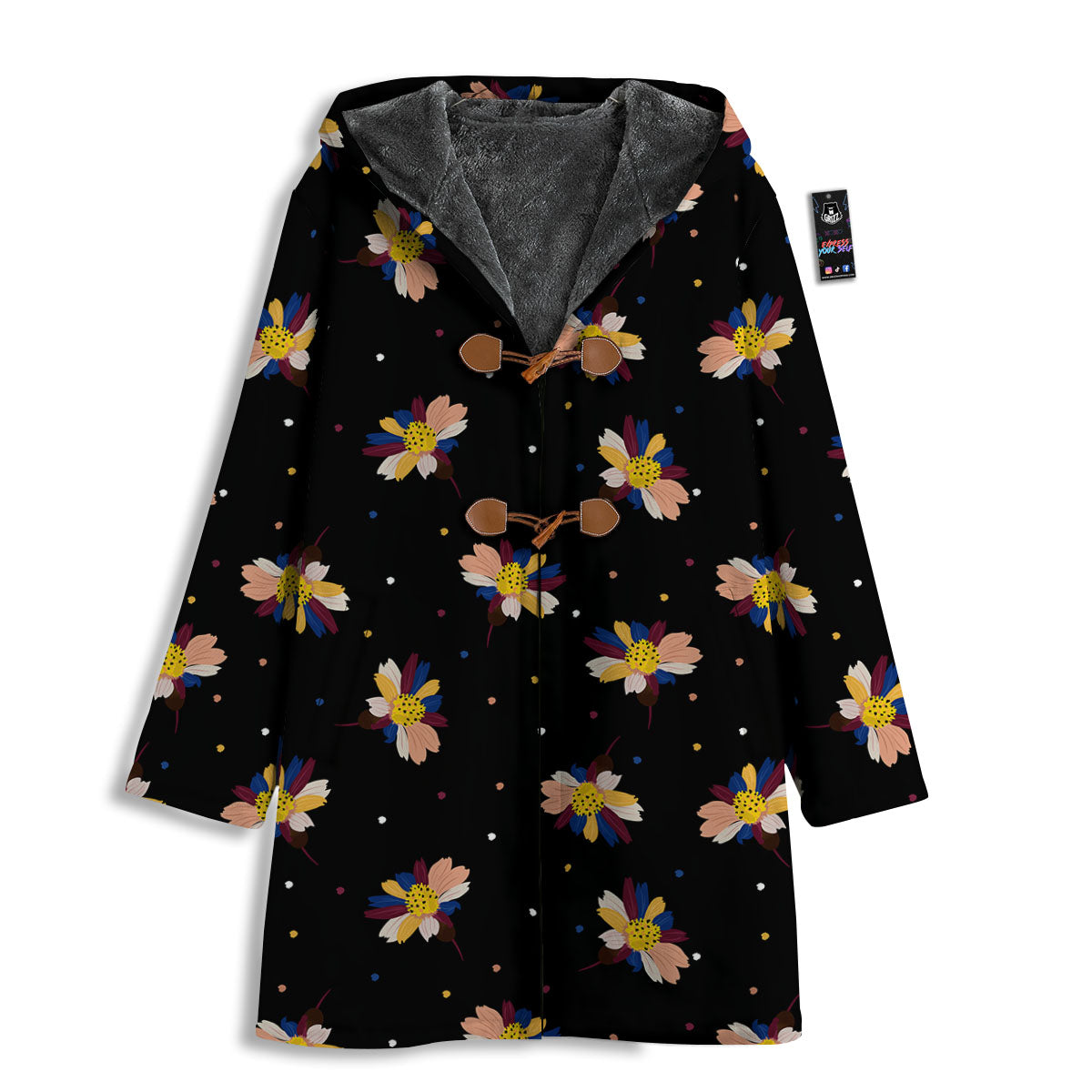Daisy Floral Polka Dot Print Pattern Men's Windbreaker Jacket-grizzshop