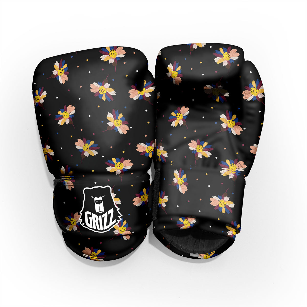 Daisy Floral Polka Dot Print Pattern Pro Boxing Glove