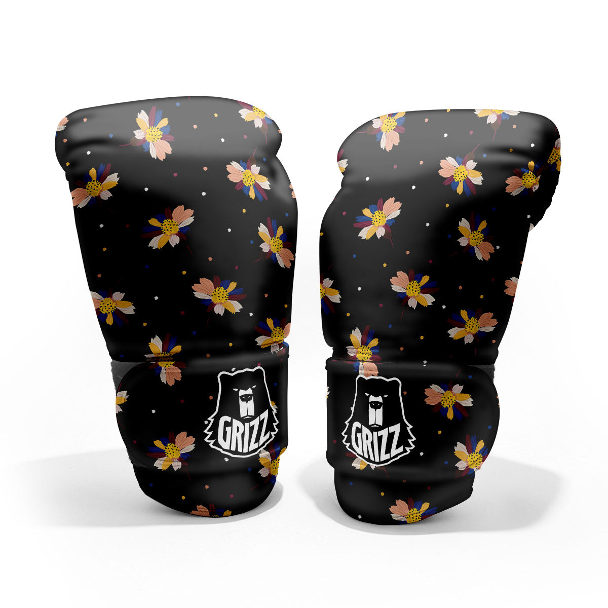 Daisy Floral Polka Dot Print Pattern Pro Boxing Glove