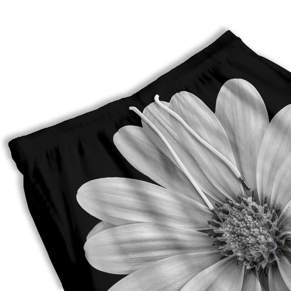Daisy Flower Monochrome Print Men's Athletic Shorts