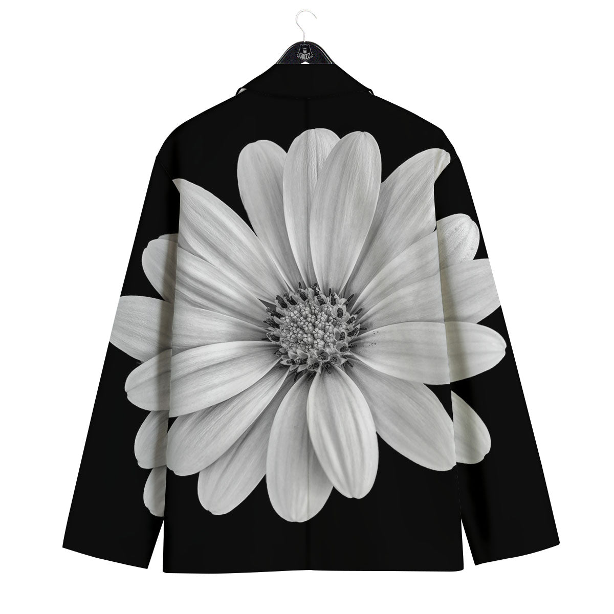Daisy Flower Monochrome Print Men's Sport Coat-grizzshop