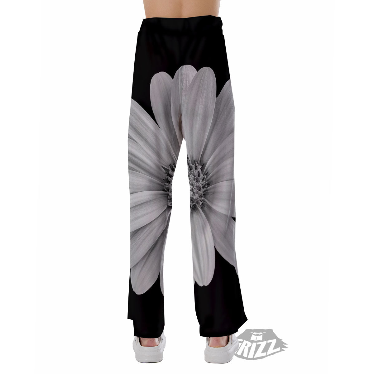 Daisy Flower Monochrome Print Pajama Pants-grizzshop