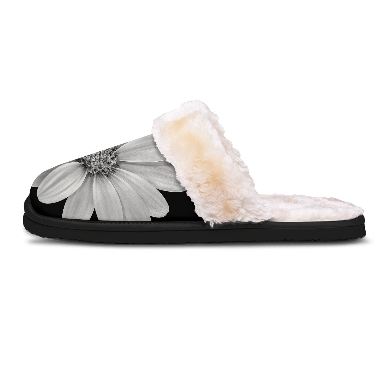 Daisy Flower Monochrome Print Slippers-grizzshop