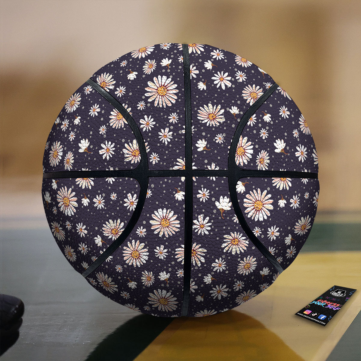 Daisy Flower Polka Dot Print Pattern Basketball-grizzshop