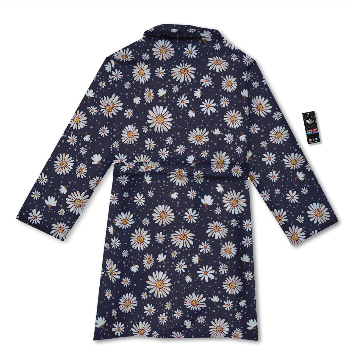 Daisy Flower Polka Dot Print Pattern Bathrobe-grizzshop
