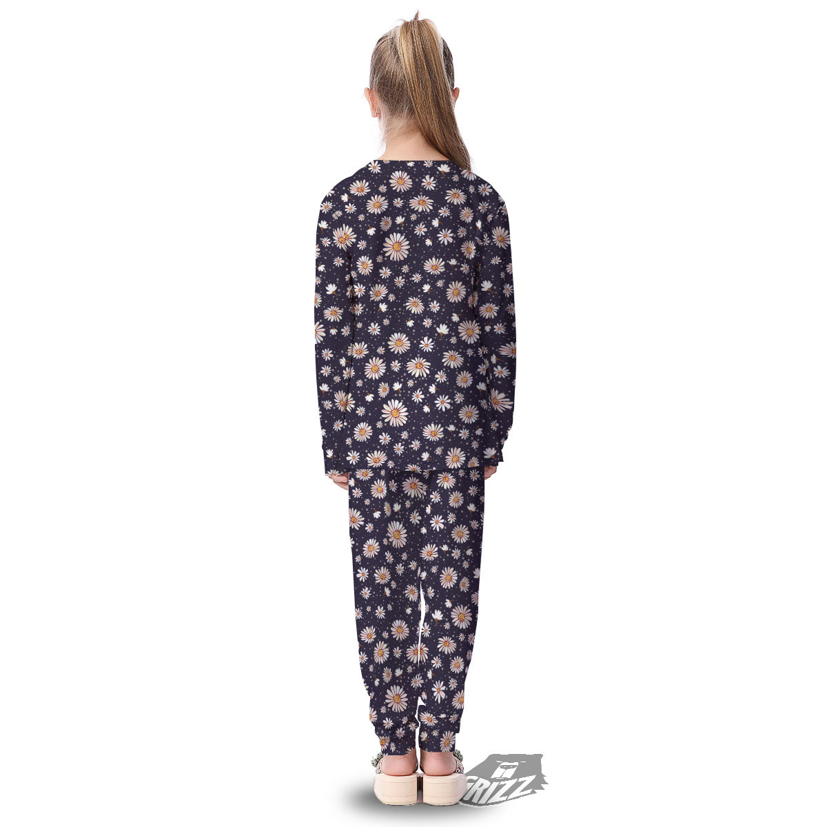 Daisy Flower Polka Dot Print Pattern Kid's Pajamas-grizzshop