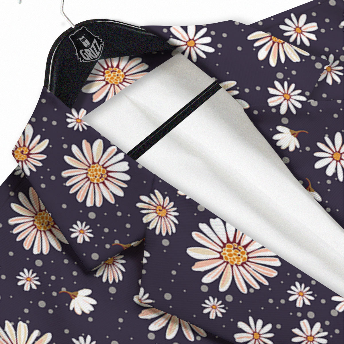 Daisy Flower Polka Dot Print Pattern Men's Sport Coat-grizzshop