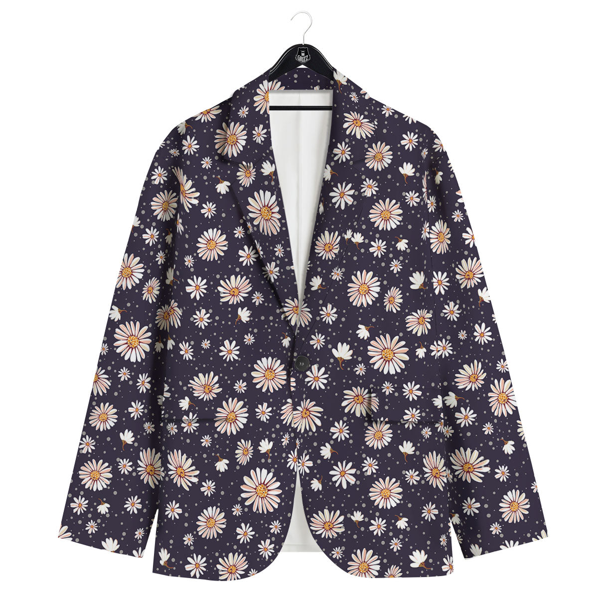 Daisy Flower Polka Dot Print Pattern Men's Sport Coat-grizzshop