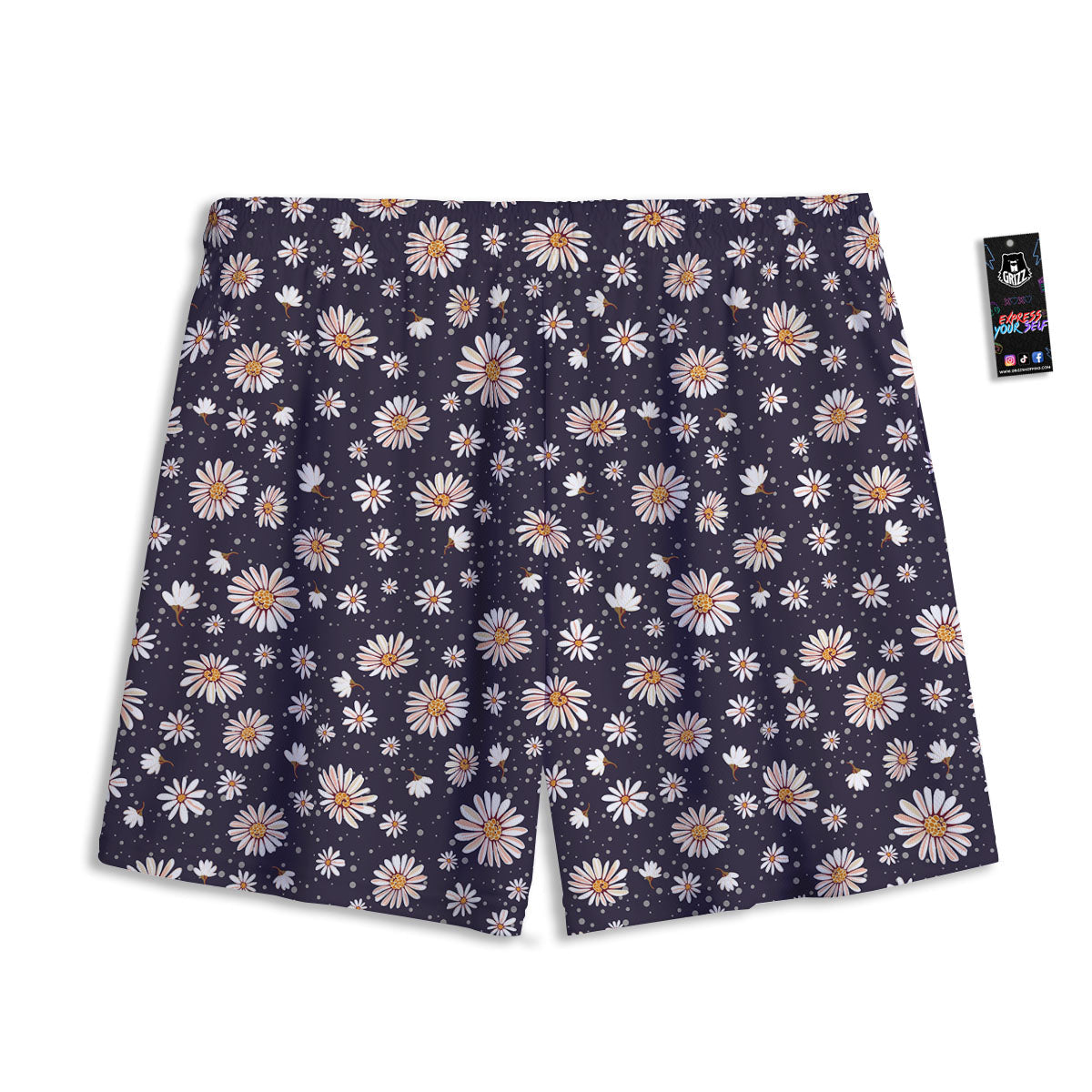Daisy Flower Polka Dot Print Pattern Mesh Shorts