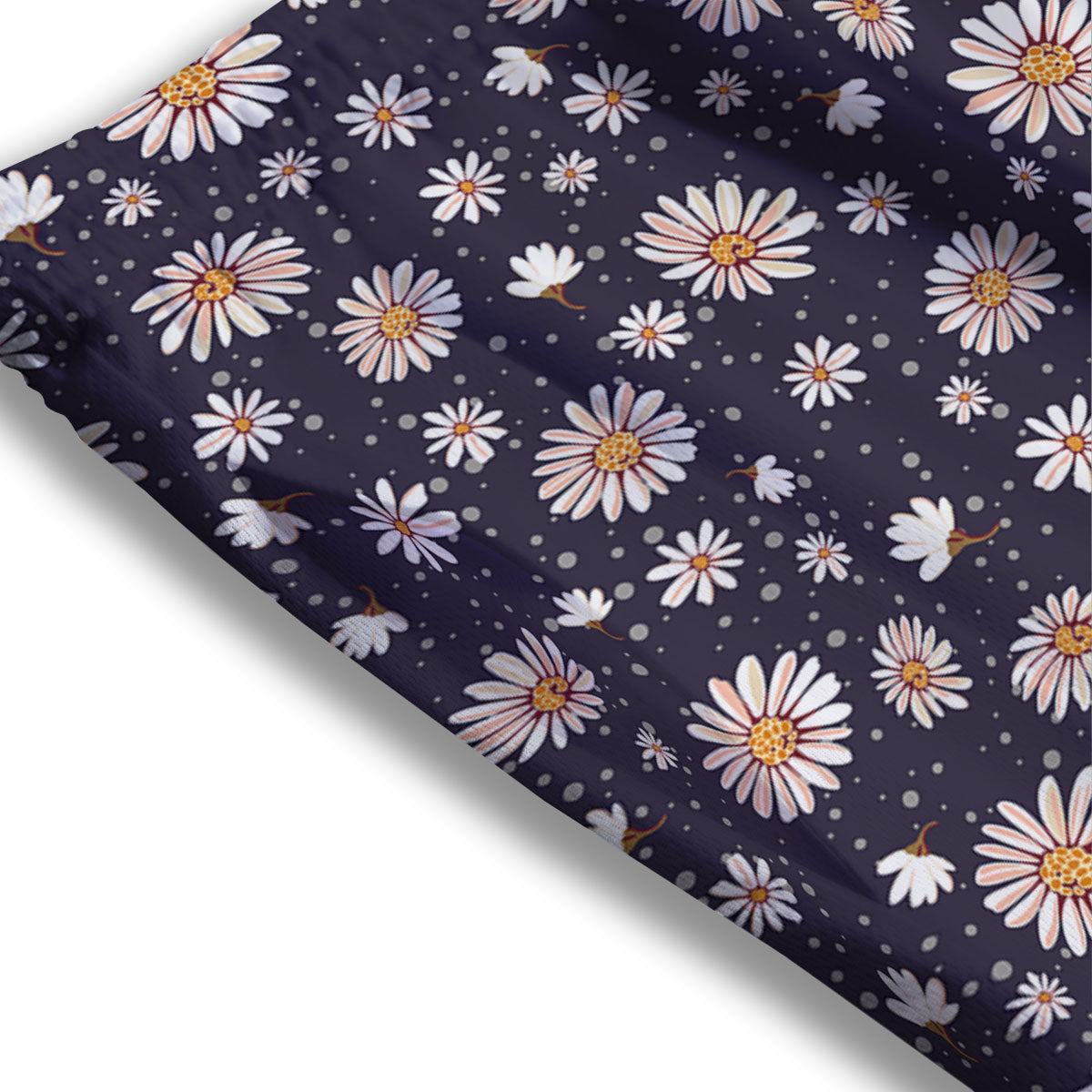Daisy Flower Polka Dot Print Pattern Mesh Shorts