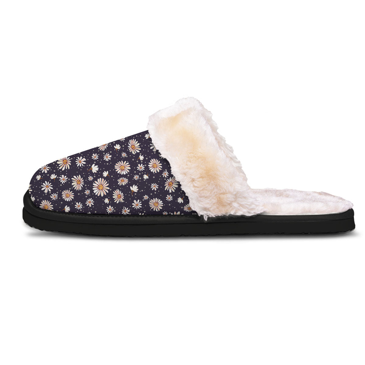 Daisy Flower Polka Dot Print Pattern Slippers-grizzshop