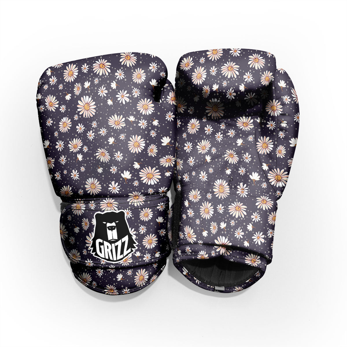 Daisy Flower Polka Dot Print Pattern Pro Boxing Glove