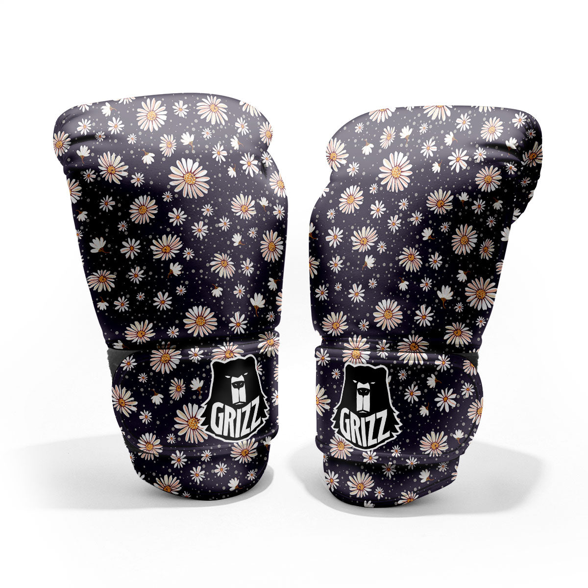 Daisy Flower Polka Dot Print Pattern Pro Boxing Glove