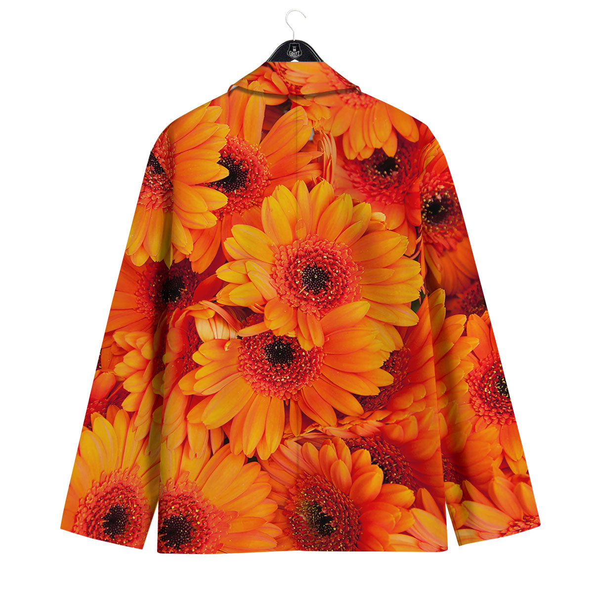 Daisy Orange Flower Print Men's Sport Coat-grizzshop