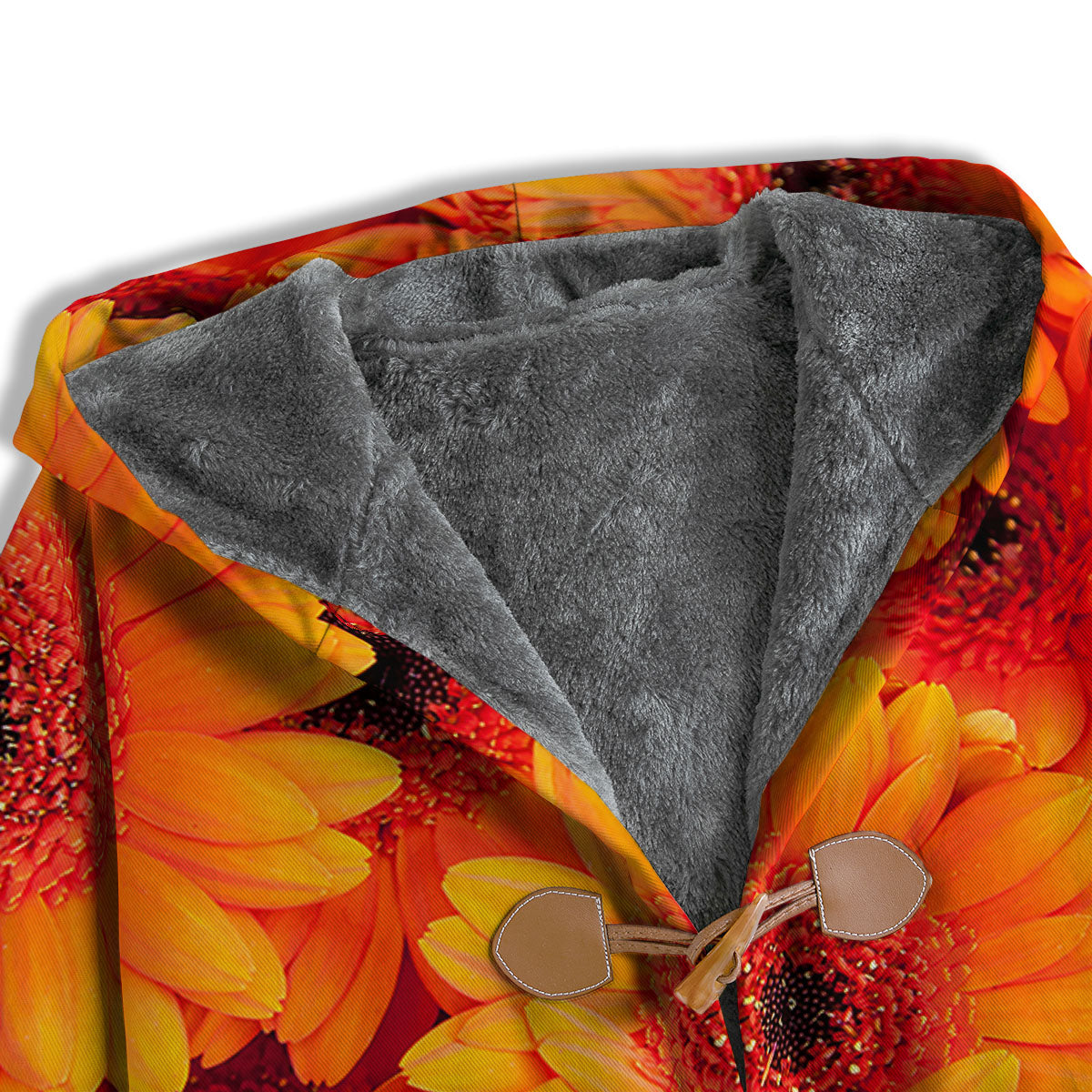 Daisy Orange Flower Print Men's Windbreaker Jacket-grizzshop