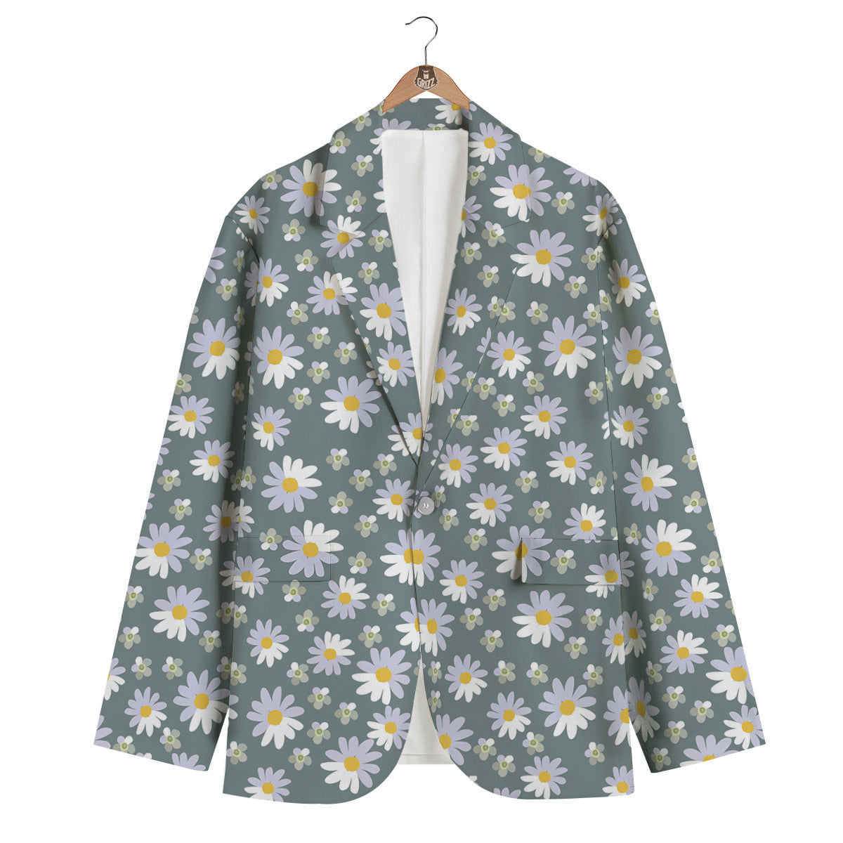 Daisy Print Men's Blazer-grizzshop