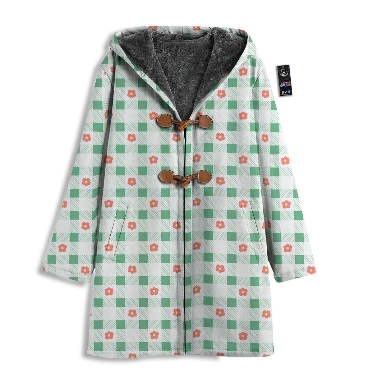 Daisy Tartan Green Print Pattern Men's Windbreaker Jacket-grizzshop