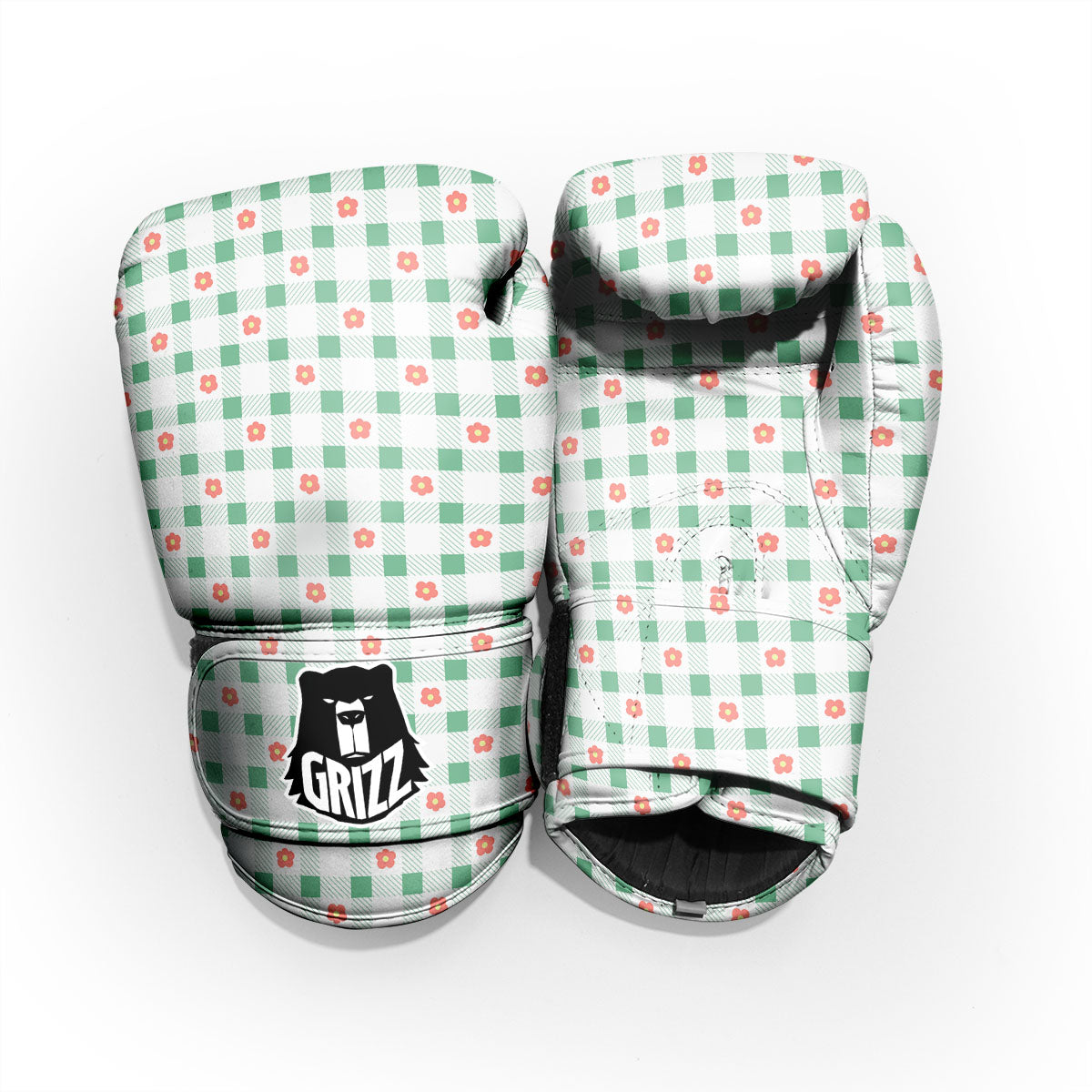 Daisy Tartan Green Print Pattern Pro Boxing Glove