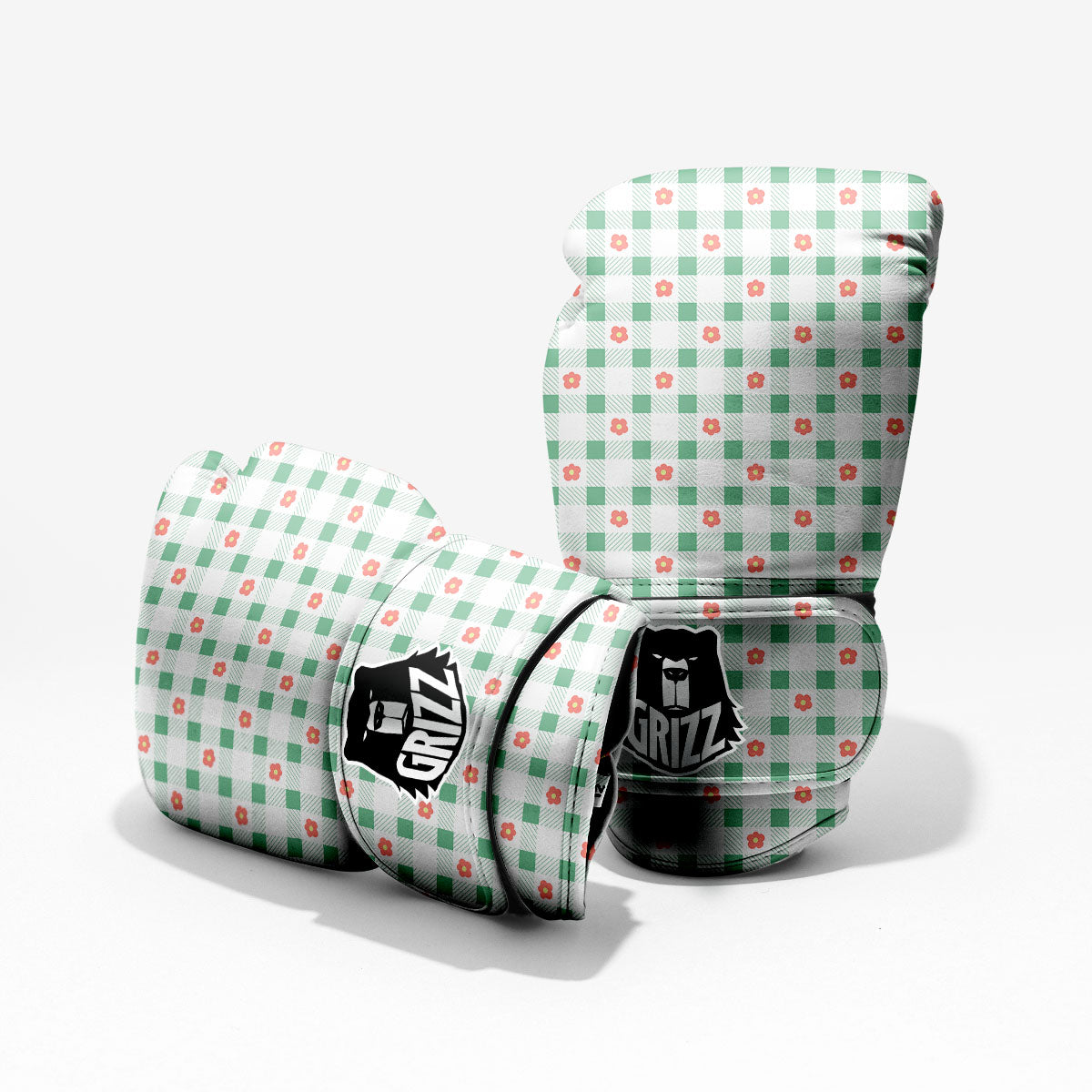 Daisy Tartan Green Print Pattern Pro Boxing Glove