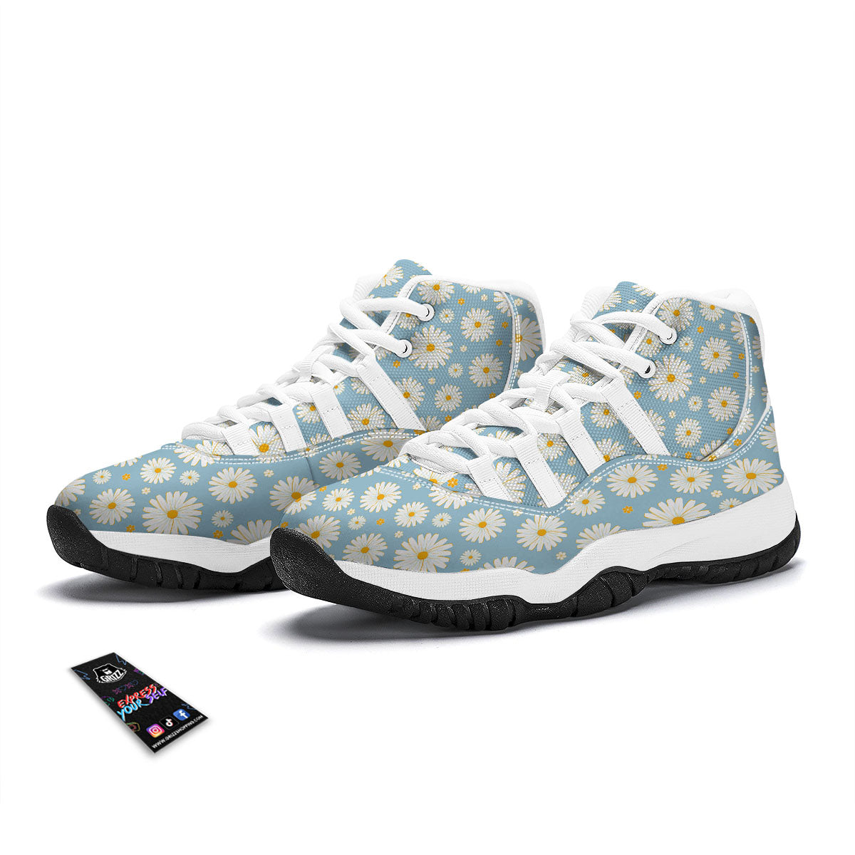 Daisy White Bball Shoes-grizzshop