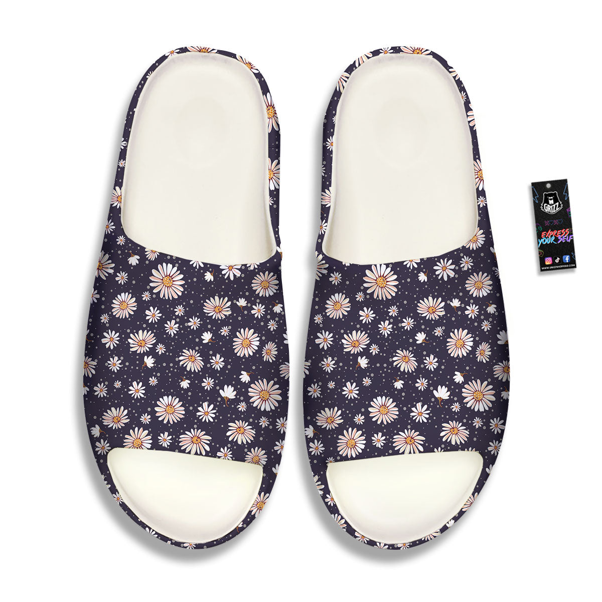 Daisy Flower Polka Dot Print Pattern Sandals-grizzshop