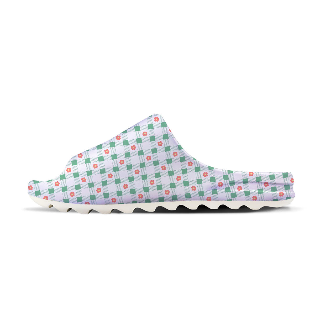 Daisy Tartan Green Print Pattern Sandals-grizzshop