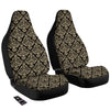 Damask Beige And Black Print Pattern Car Seat Covers-grizzshop