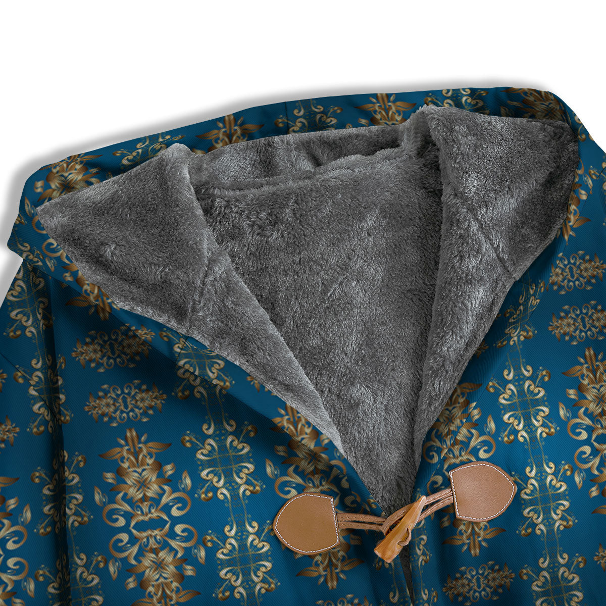 Damask Brown And Blue Print Pattern Men's Windbreaker Jacket-grizzshop