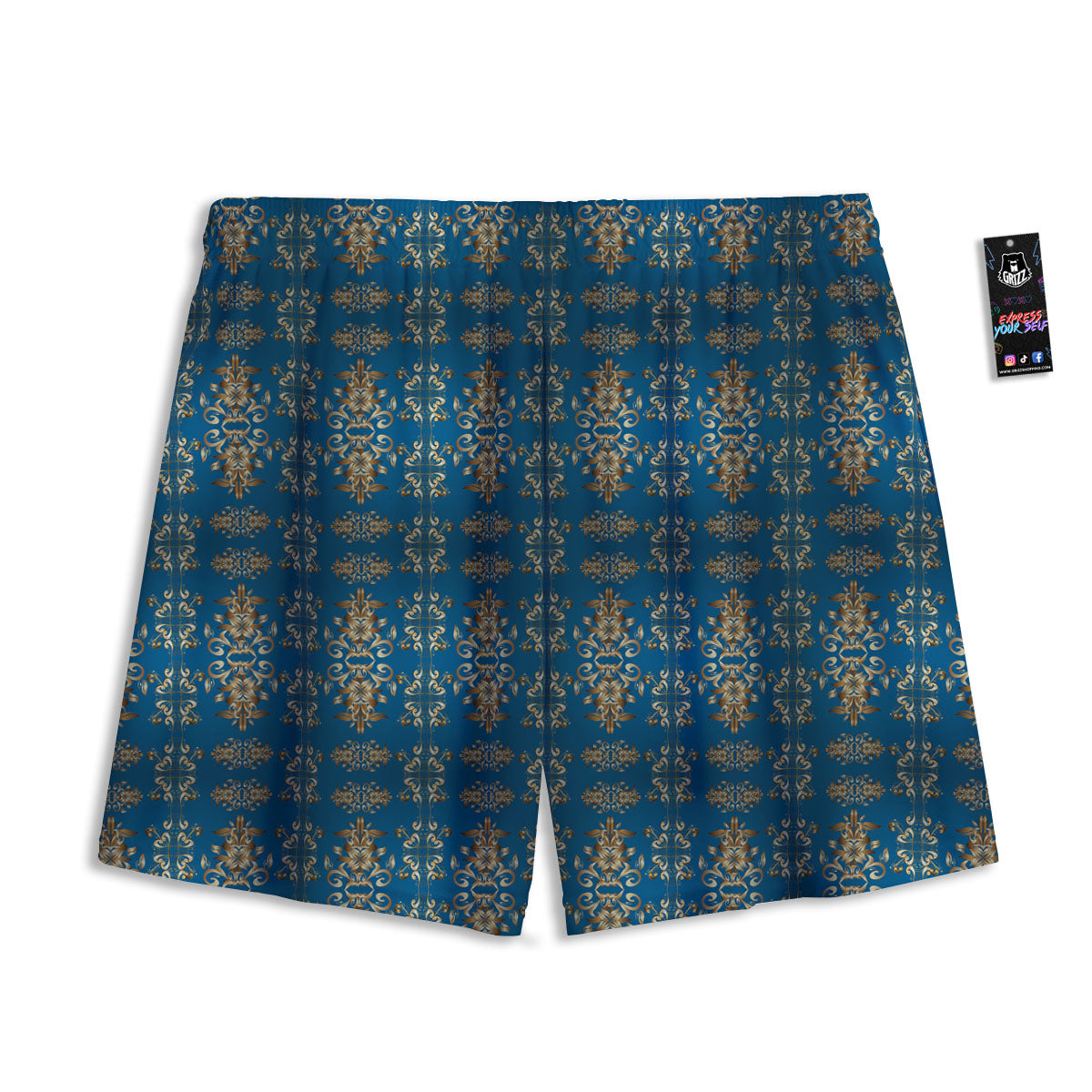 Electric Guitar Print Pattern Mesh Shorts