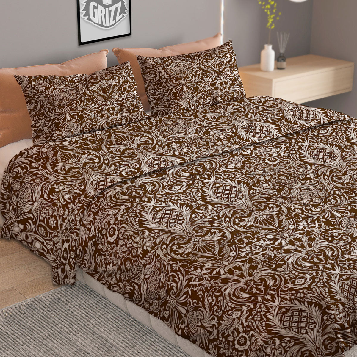 Elephant Spiritual Golden Print Duvet Cover Bedding Set