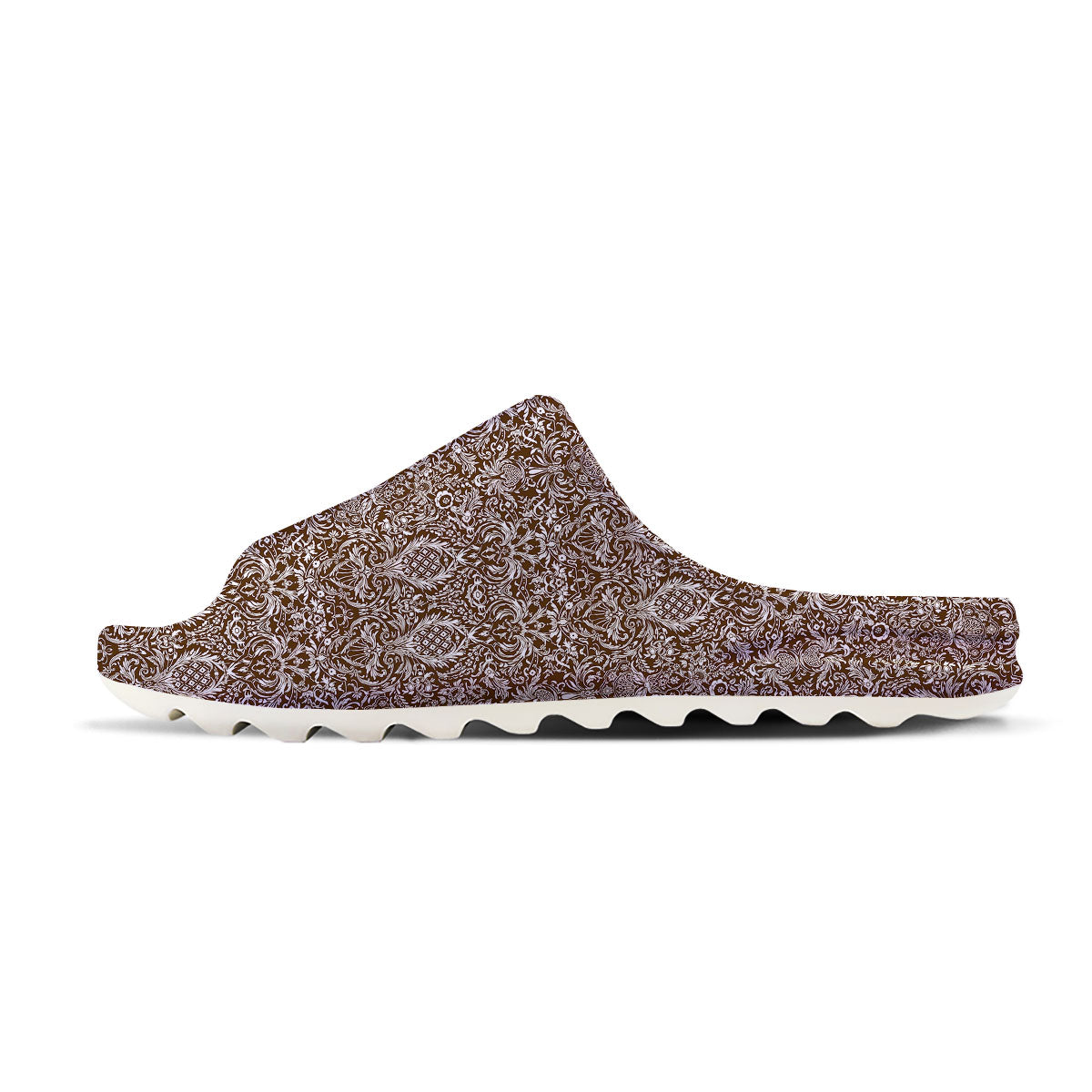 Damask Brown Print Pattern Sandals-grizzshop