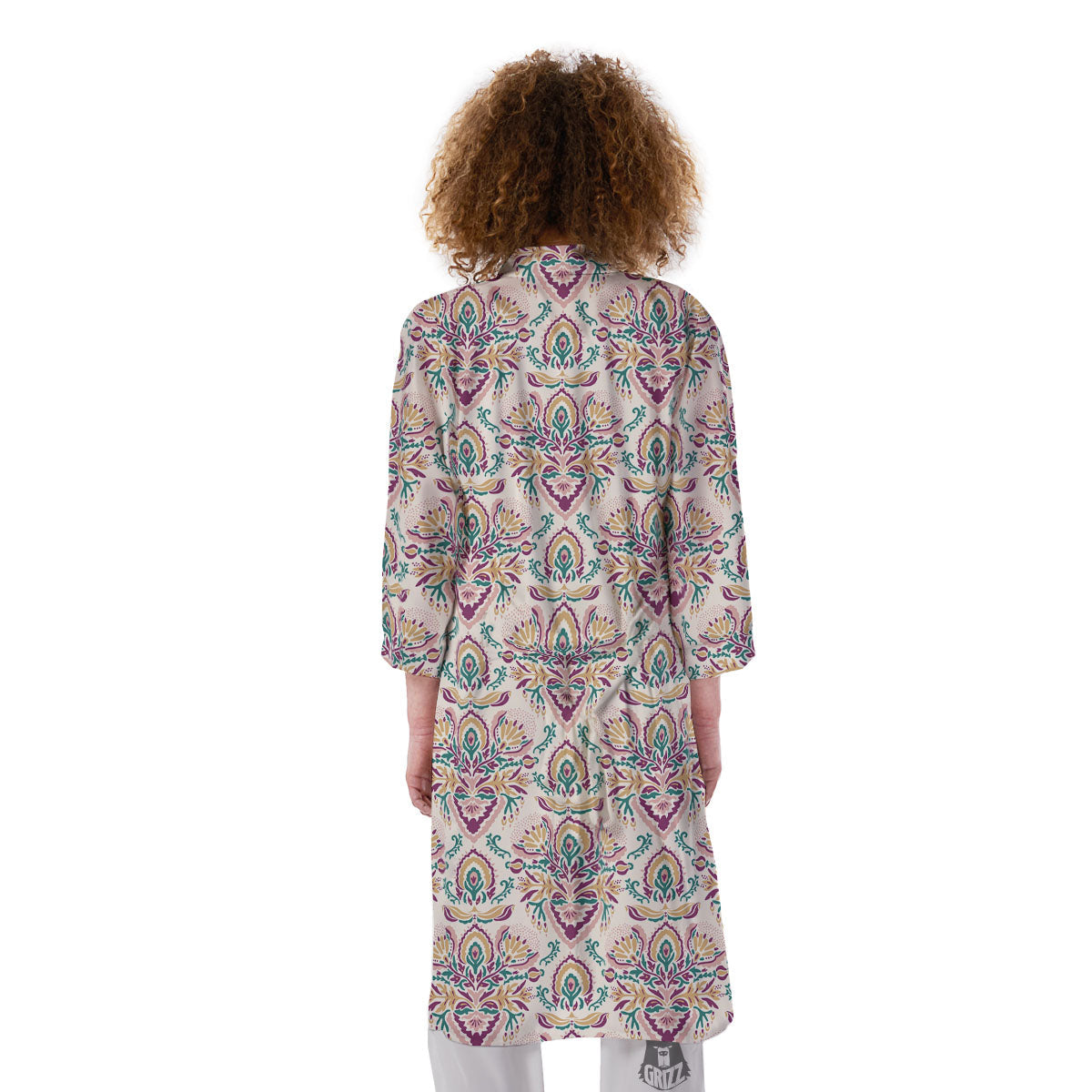 Damask Colorful Print Pattern Kimono-grizzshop