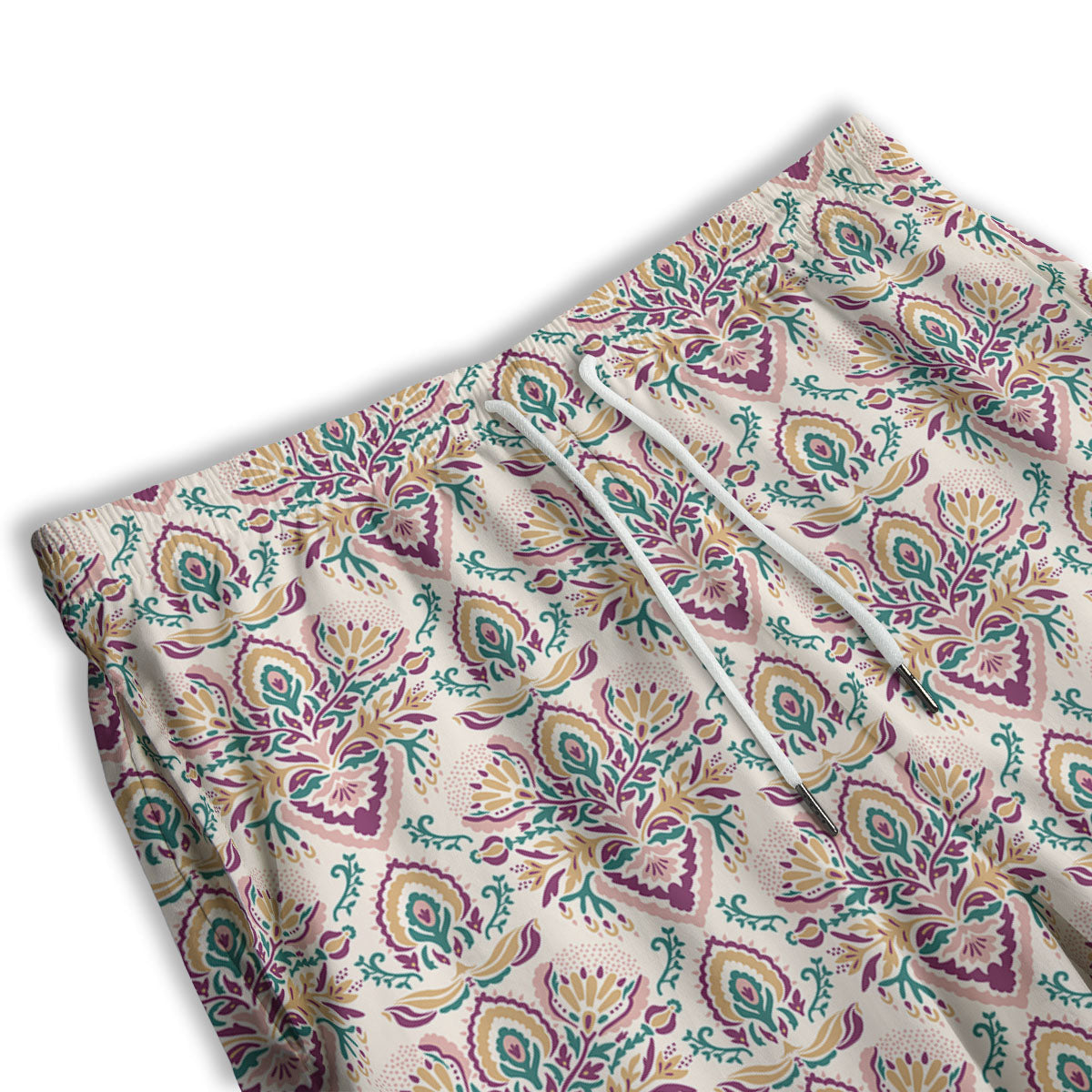 Damask Colorful Print Pattern Men's Athletic Shorts