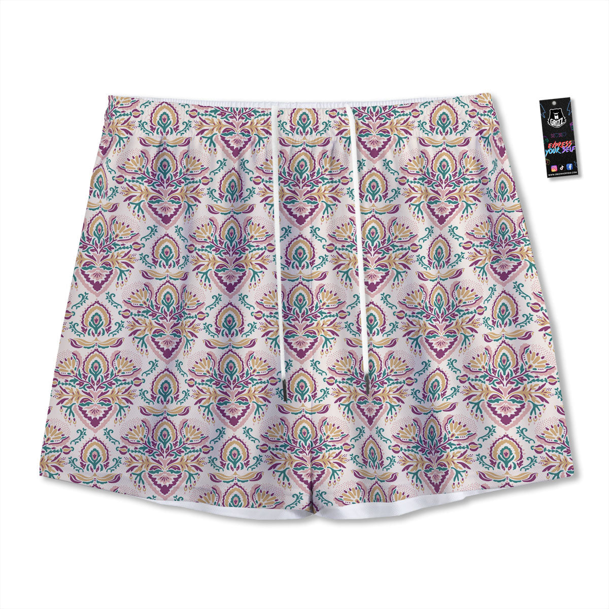 Emblem Freemasonry Print Mesh Shorts
