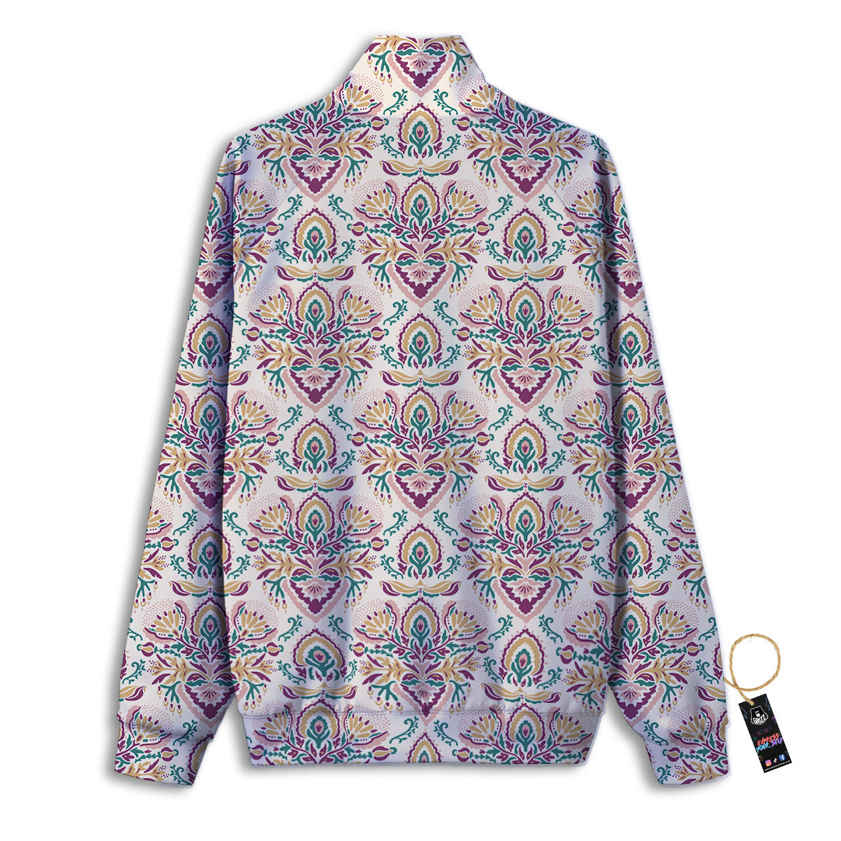 Damask Colorful Print Pattern Track Jacket-grizzshop