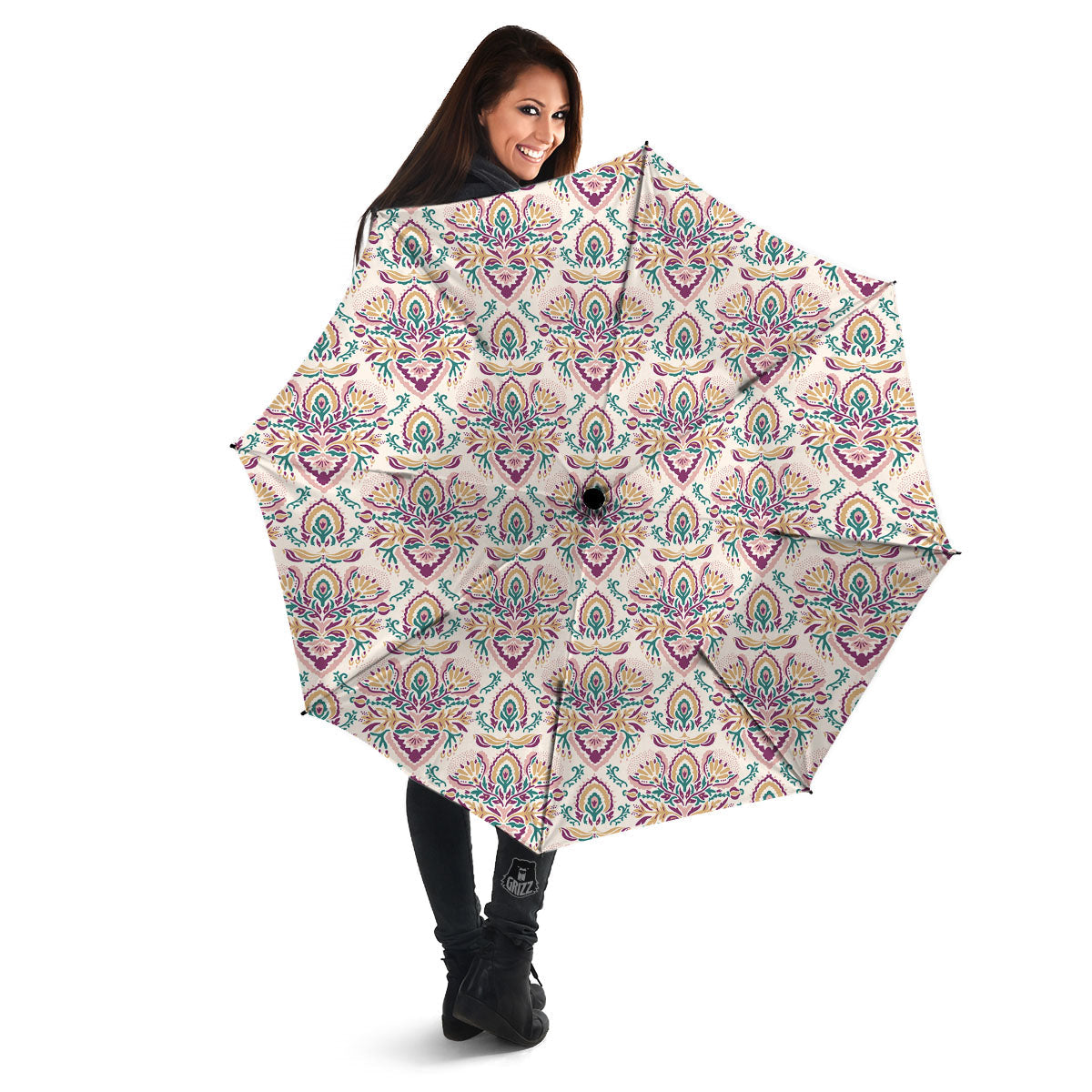 Damask Colorful Print Pattern Umbrella-grizzshop