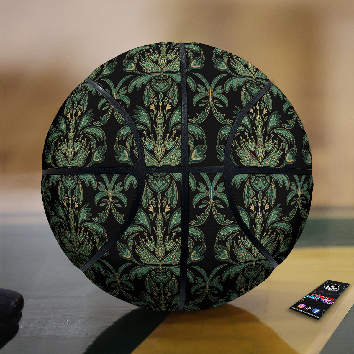 Damask Floral Western Vintage Print Pattern Basketball