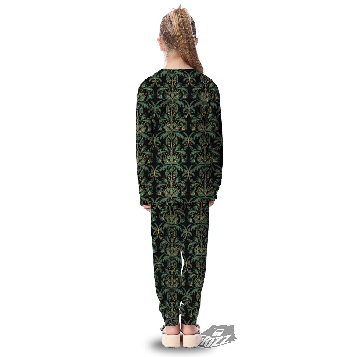 Damask Floral Western Vintage Print Pattern Kid's Pajamas-grizzshop